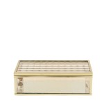 Boite en verre et métal doré 18x10cm | Hashtag Déco