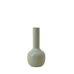 Vase tube métal vert 23cm, design unique | Hashtag Déco
