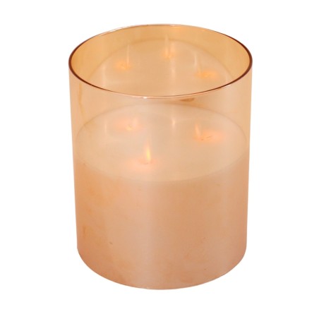 Bougie led 3 flammes cire blanche 18cm | Hashtag Déco
