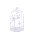 Cage oiseau déco métal blanc 32cm | Hashtag Déco