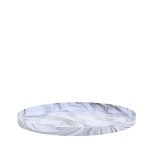 Plateau rond effet marbre 33cm blanc | Hashtag Déco