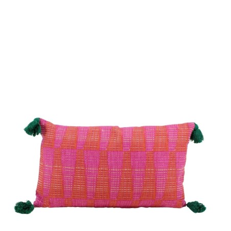 Coussin extérieur rose et orange coton 30x50 cm | Hashtag Déco