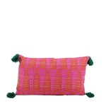 Coussin extérieur rose et orange coton 30x50 cm | Hashtag Déco