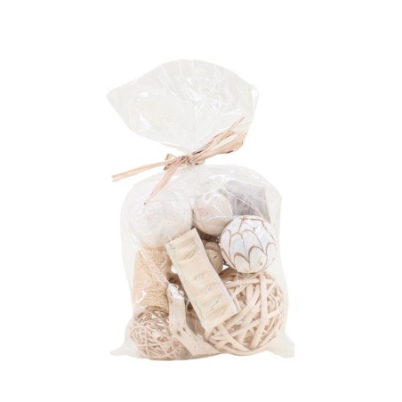 Set fleurs séchées et boules en bois naturel | Hashtag Déco