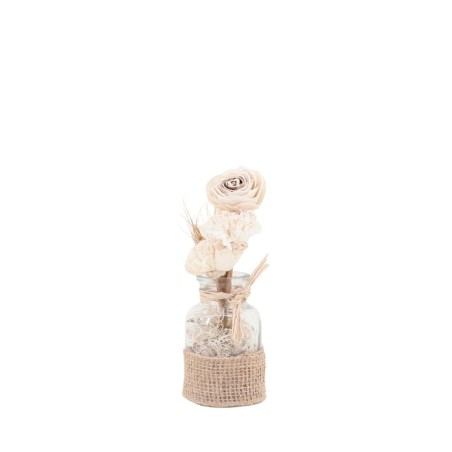Vase avec fleurs séchées 25cm en céramique beige | Hashtag Déco