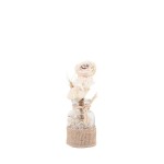 Vase avec fleurs séchées 25cm en céramique beige | Hashtag Déco