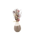 Vase en céramique beige avec fleurs séchées | Hashtag Déco