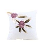 Coussin fleurs 40x40 cm coton bleu | Hashtag Déco