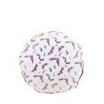 Coussin rond fleuri 38cm coton beige | Hashtag Déco