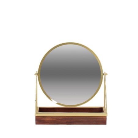 Miroir à poser bois clair avec plateau bijoux | Hashtag Déco