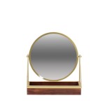 Miroir à poser bois clair avec plateau bijoux | Hashtag Déco