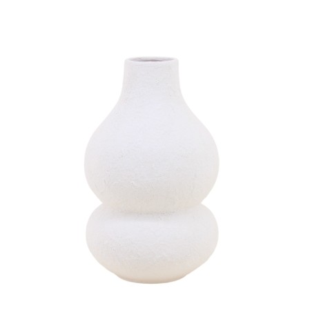Vase design texturé céramique blanc 31cm | Hashtag Déco