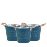 Lot de 3 pots de fleurs en métal gris 17cm | Hashtag Déco