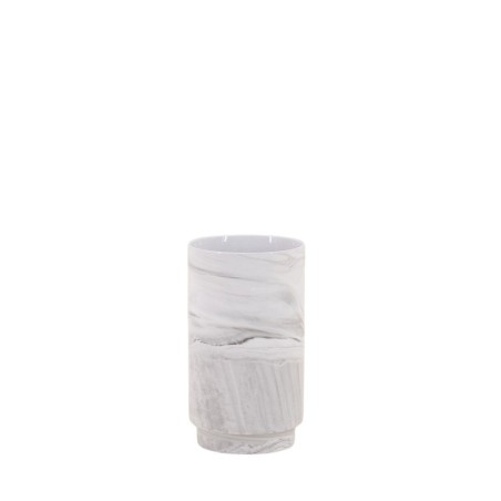 Vase en céramique marbre blanc 15cm | Hashtag Déco