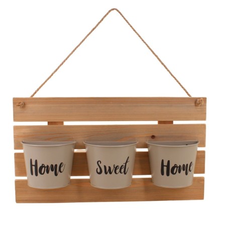 Set 3 cache-pots muraux bois et métal | Hashtag Déco