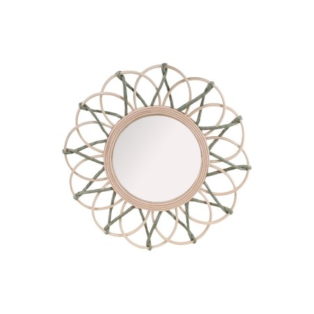 Miroir en rotin forme fleur naturel 40cm | Hashtag Déco