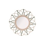 Miroir en rotin forme fleur naturel 40cm | Hashtag Déco