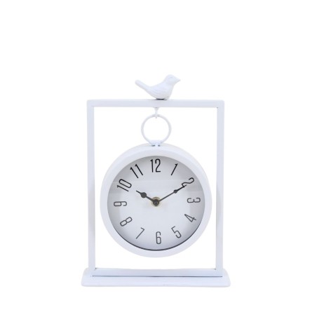 Horloge à poser métal blanc 27cm élégante | Hashtag Déco