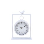 Horloge à poser métal blanc 27cm élégante | Hashtag Déco