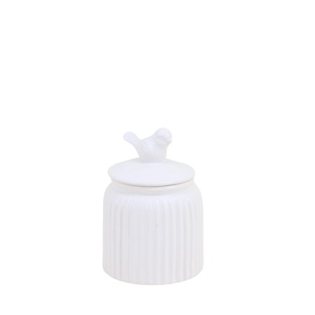 Pot avec couvercle céramique blanche 15cm | Hashtag Déco