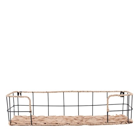 Étagère murale corde et métal 55cm noire | Hashtag Déco