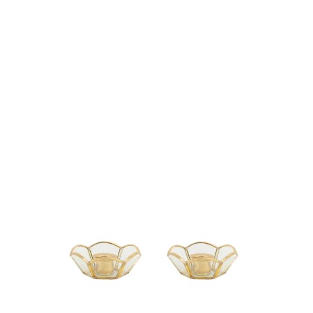 Lot de 2 bougeoirs verre métal doré | Hashtag Déco