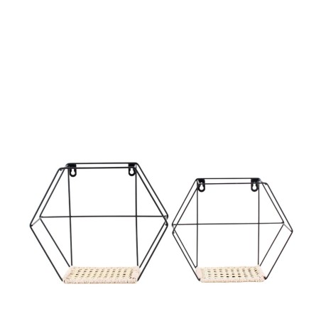 Set de 2 étagères murales bois clair hexagonales | Hashtag Déco