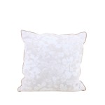 Coussin beige fleuri en jute 40x40cm | Hashtag Déco