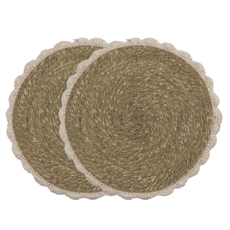 Sets de table fibres naturelles beige 35cm | Hashtag Déco