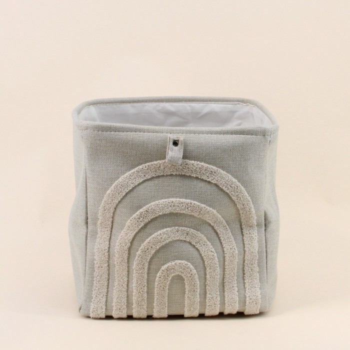 Cube de rangement tissu reliefs 31x31cm
