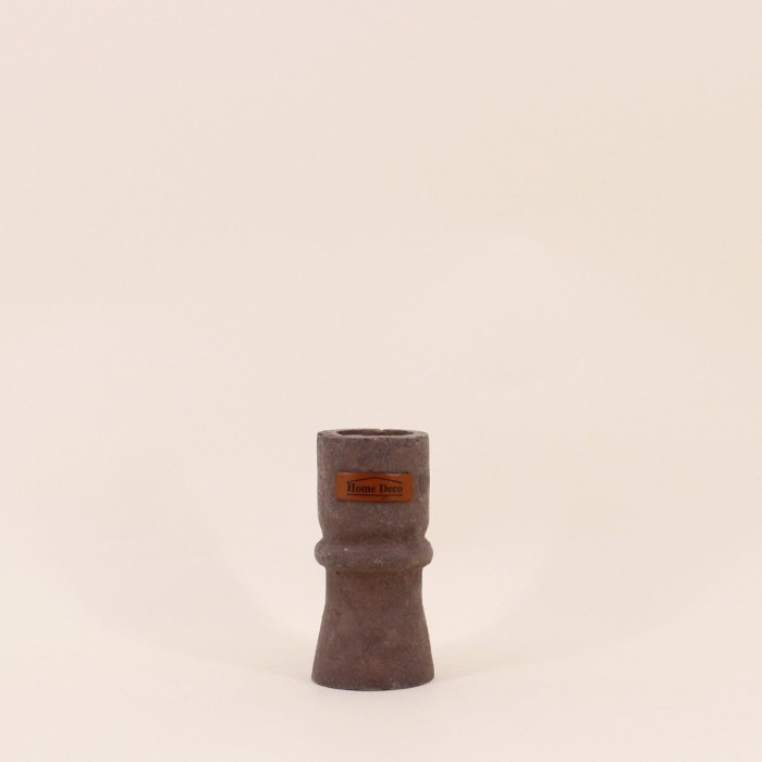 Bougeoir en papier maché marron 13,5cm | Hashtag Déco