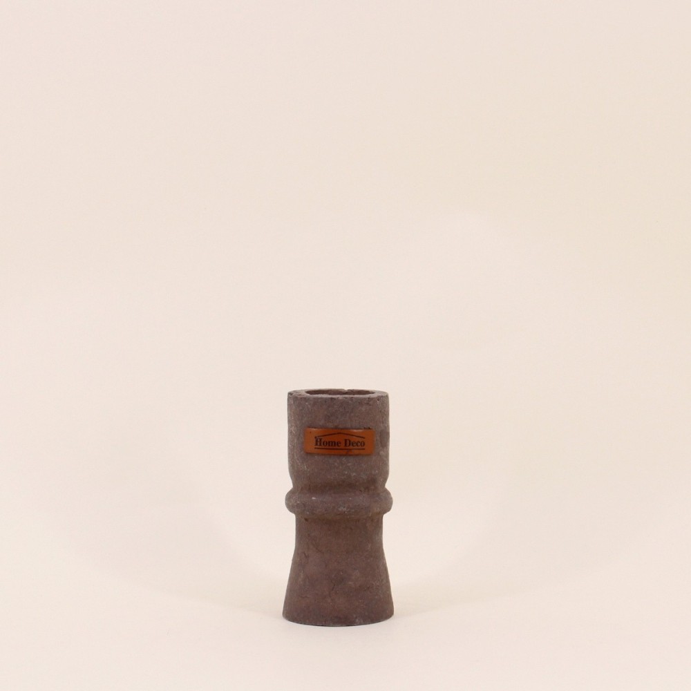 Bougeoir en papier maché marron 13,5cm | Hashtag Déco