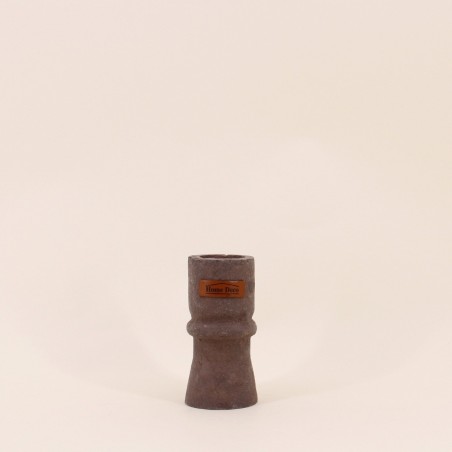 Bougeoir en papier maché marron 13,5cm | Hashtag Déco