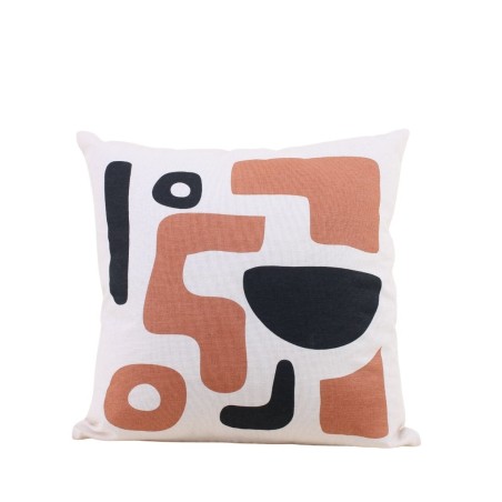 Coussin géométrique noir terracotta 40cm | Hashtag Déco