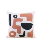 Coussin géométrique noir terracotta 40cm | Hashtag Déco