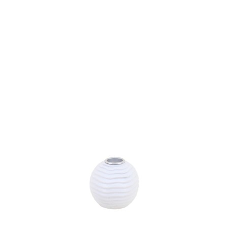Bougeoir rond en résine blanche 7cm élégant | Hashtag Déco