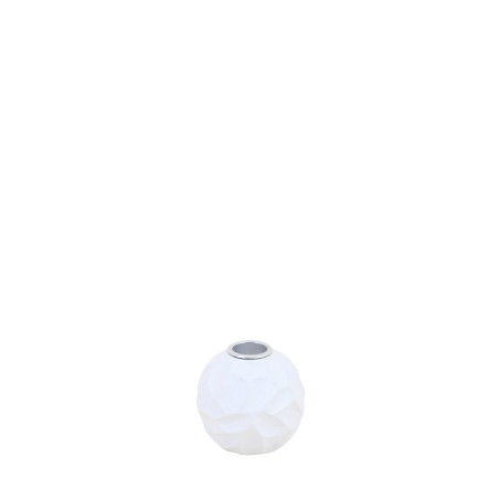 Bougeoir rond en résine blanche 7cm | Hashtag Déco