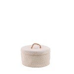 Panier rond en osier naturel avec couvercle beige | Hashtag Déco