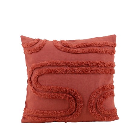 Coussin terracotta en coton relief 40x40 cm | Hashtag Déco