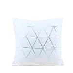 Coussin graphique blanc argent 40x40cm en coton | Hashtag Déco
