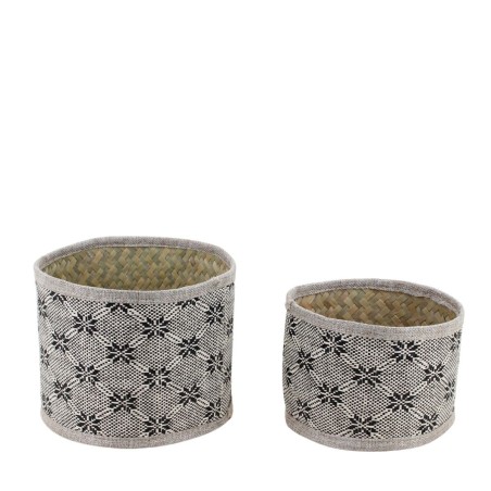 Set de 2 paniers en osier beige à motifs | Hashtag Déco