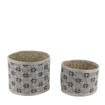 Set de 2 paniers en osier beige à motifs | Hashtag Déco