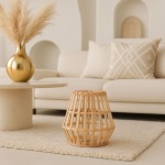 Photophore conique bambou naturel 17cm | Hashtag Déco