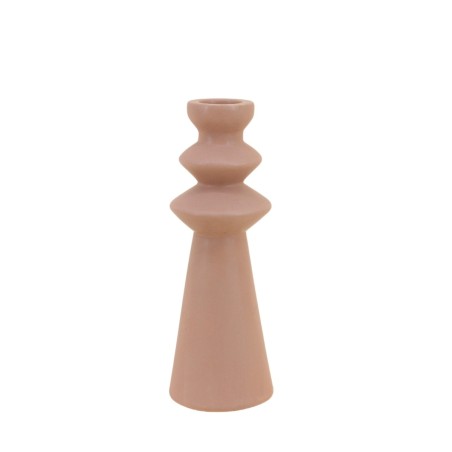 Bougeoir design en grès beige 30cm | Hashtag Déco