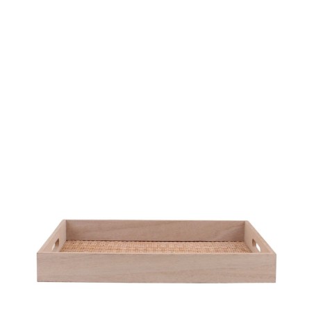 Plateau rectangulaire en rotin naturel 30x40cm | Hashtag Déco