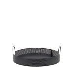 Plateau rond métal noir 35cm élégant | Hashtag Déco