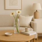 Vase visage en verre transparent 24cm | Hashtag Déco