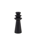 Bougeoir design en grès noir 22cm | Hashtag Déco