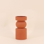 Vase géométrique terracotta en céramique 20cm | Hashtag Déco