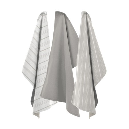 Set de 3 torchons rayés écrus en coton | Hashtag Déco